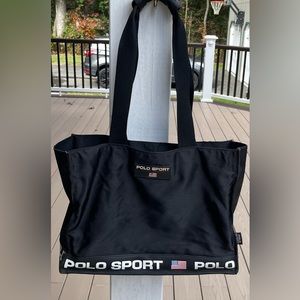 Black Polo Sport tote, medium size
